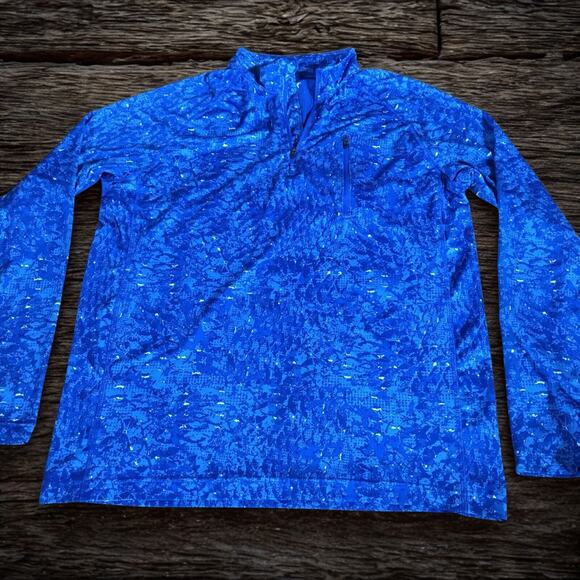 Silver Bait Fishing Men’s Shirt Sz XL 1/4 Zip Vented/Mesh/Back Blue Zip/Pocket - Picture 1 of 12